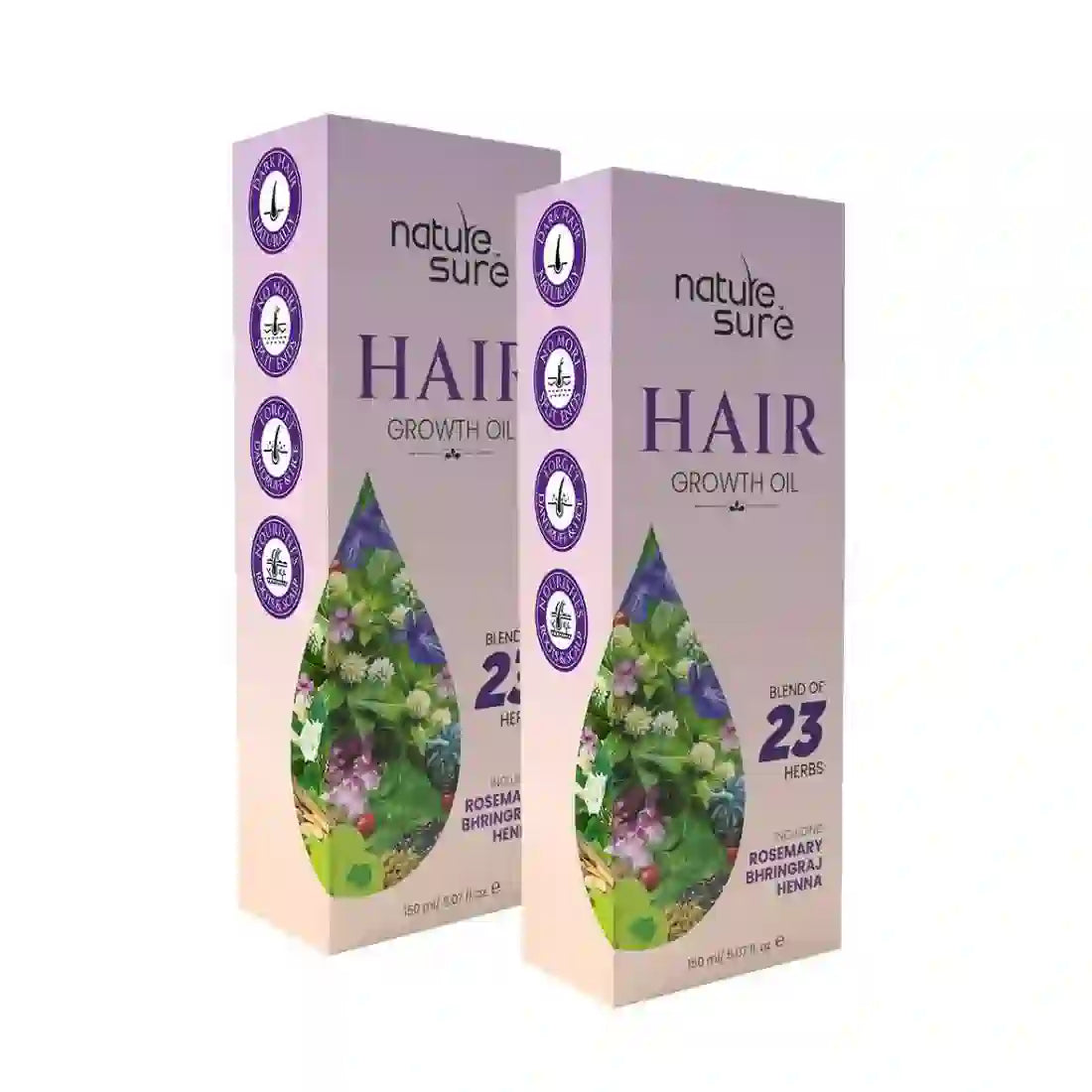 Nature Sure Hair Growth Oil with Rosemary, Bhringraj and Henna For Natural Hair Darkening