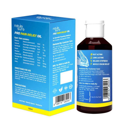 Nature Sure Pro Pain Relief Oil Ayurvedic Formula for Joint Pain, Muscle Spasm and Backache - 100ml